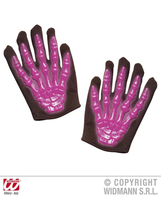 Guanti scheletro 3D fluorescenti bambino - tuttocostumi.it