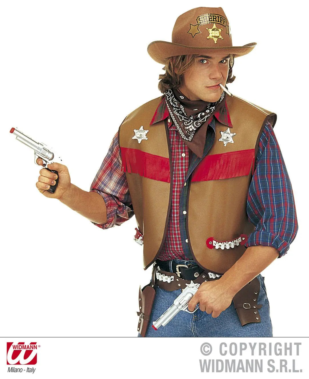 Gilet COWBOY con frange rosse - tuttocostumi.it