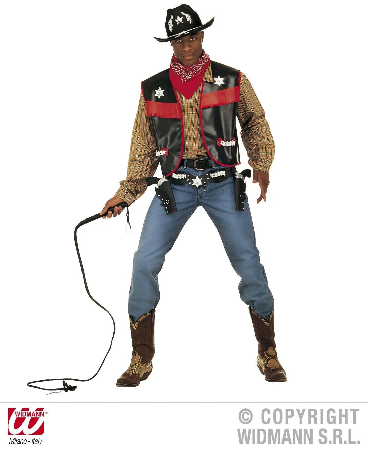 Gilet COWBOY con frange rosse - tuttocostumi.it