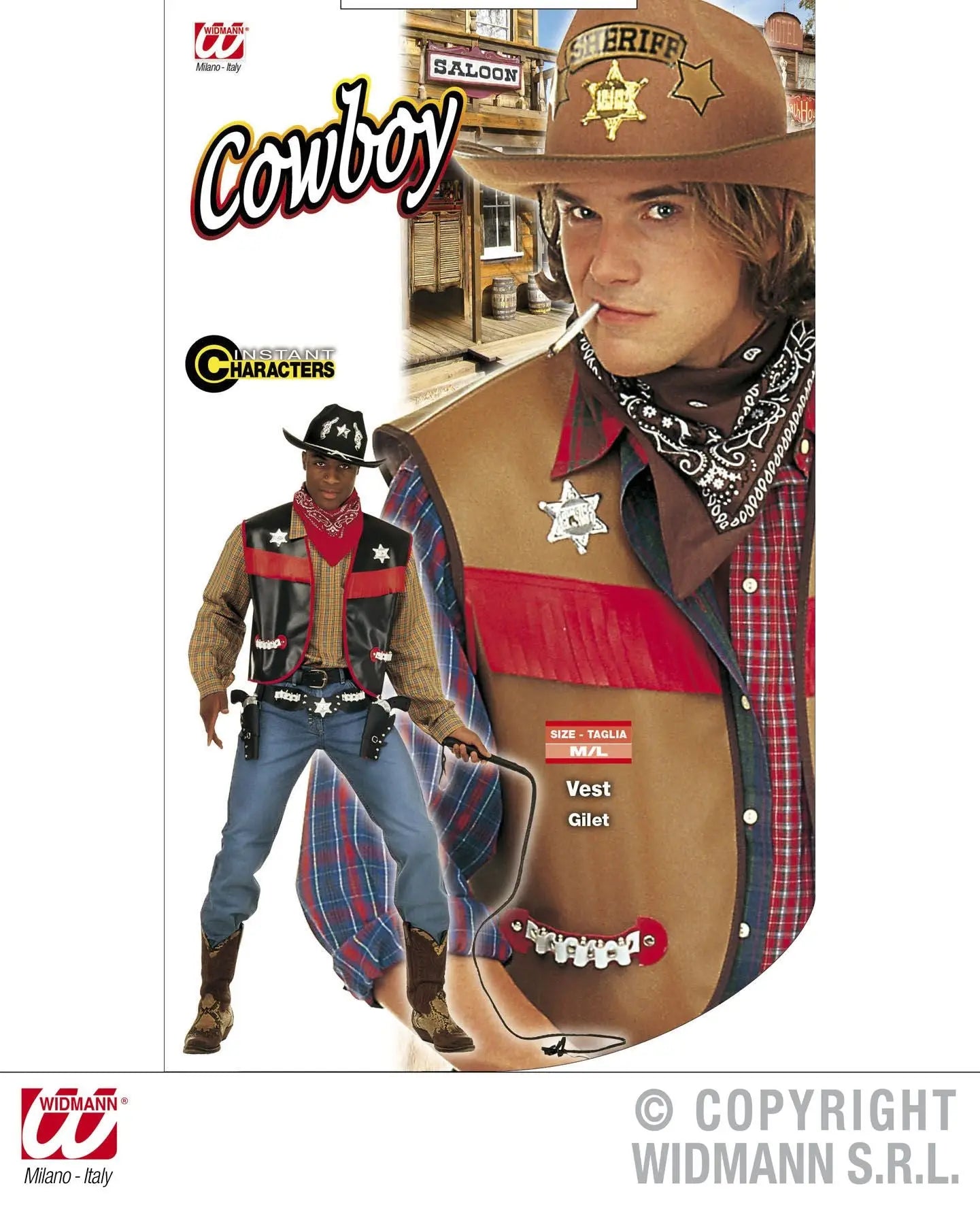 Gilet COWBOY con frange rosse - tuttocostumi.it