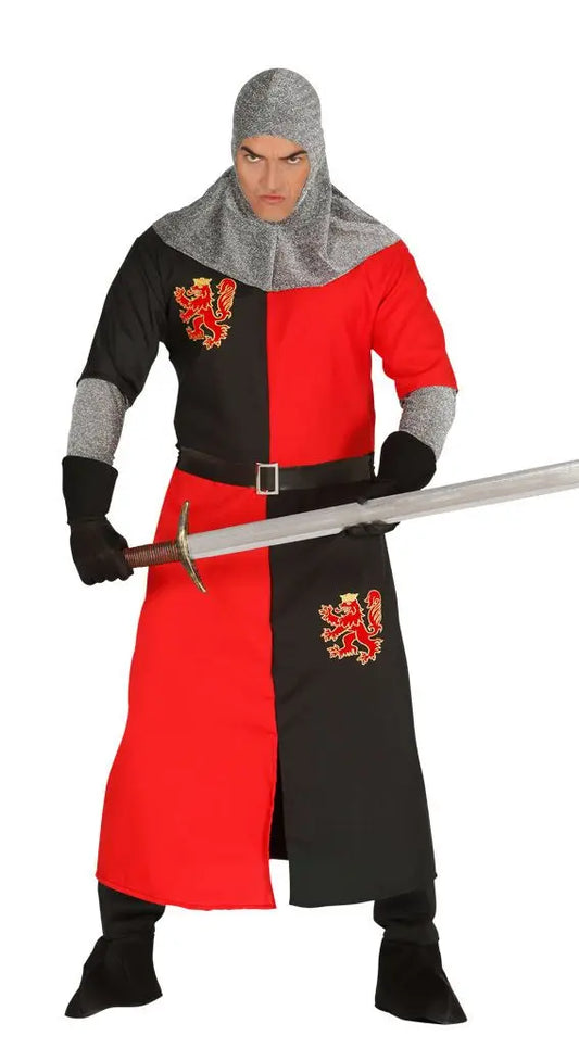 Costume CAVALIERE MEDIEVALE rosso adulto - tuttocostumi.it