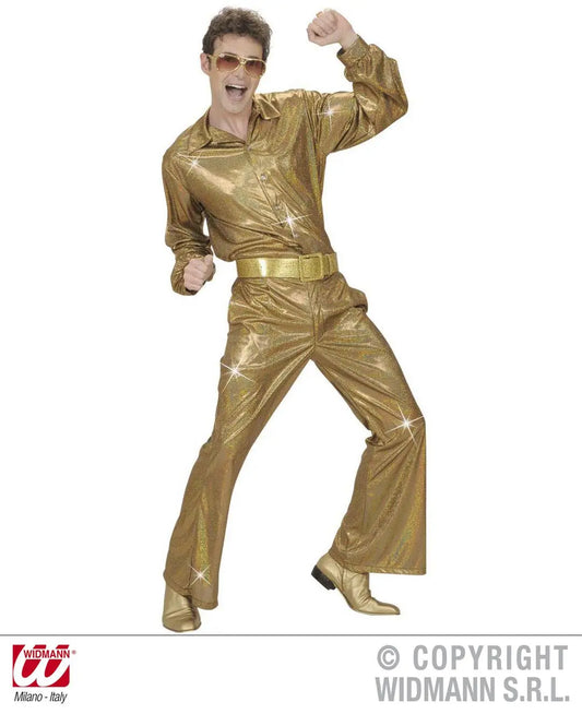 Pantaloni in tessuto OLOGRAFICO ORO XL - tuttocostumi.it