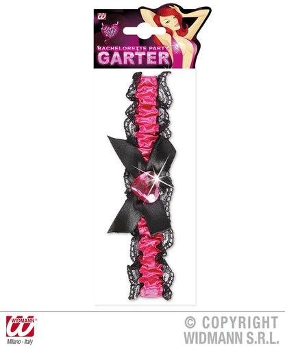 Giarrettiera FUCSIA CON FIOCCO E GEMMA CUORE FUCSIA - tuttocostumi.it