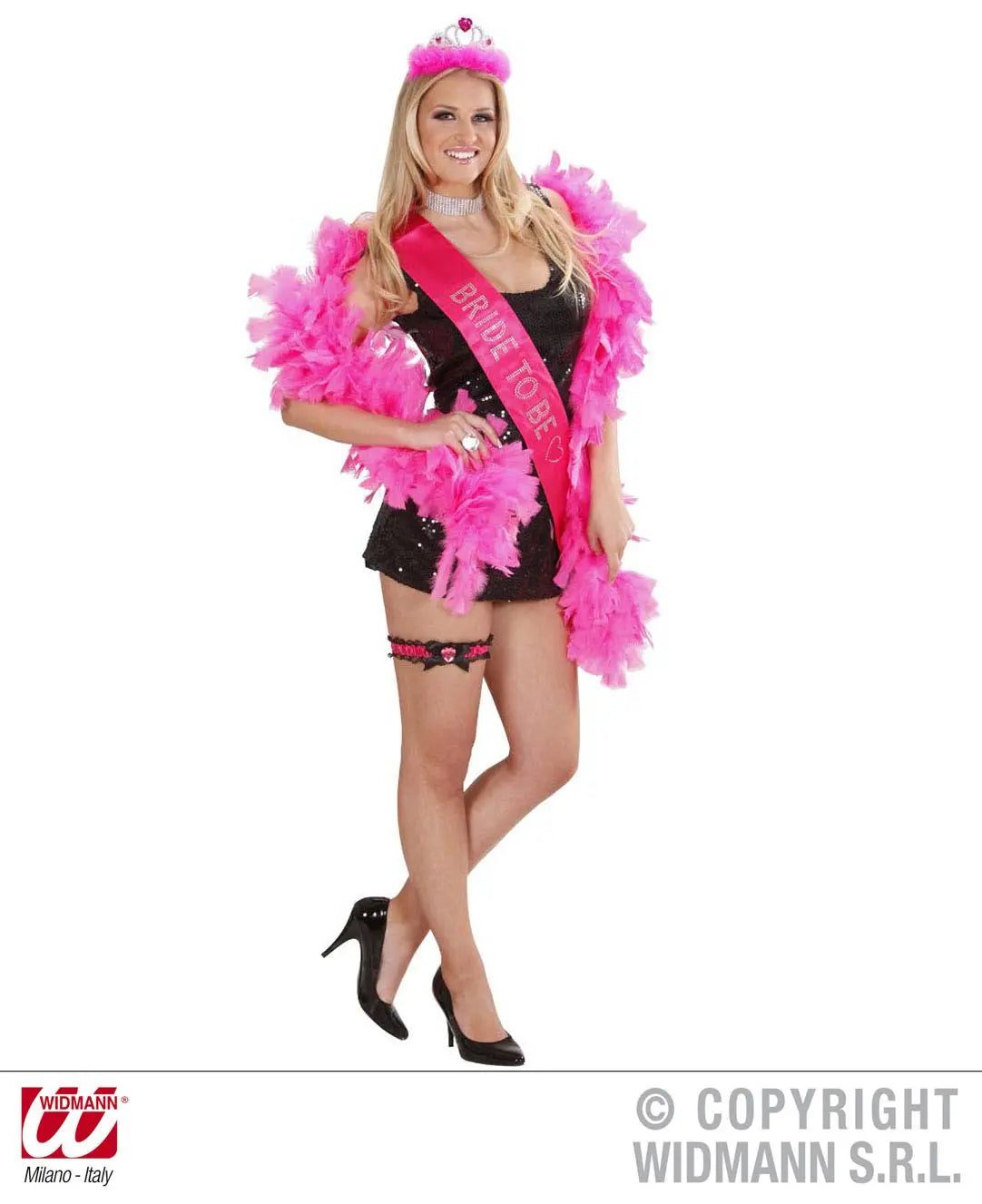 Giarrettiera FUCSIA CON FIOCCO E GEMMA CUORE FUCSIA - tuttocostumi.it