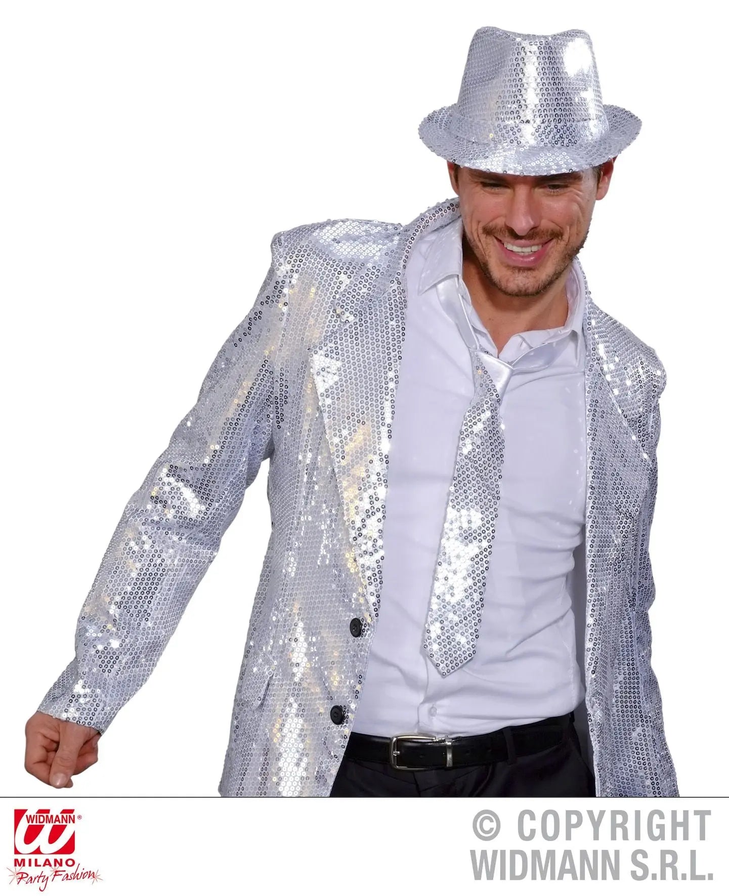 Cravatta in PAILLETTES ARGENTO - tuttocostumi.it