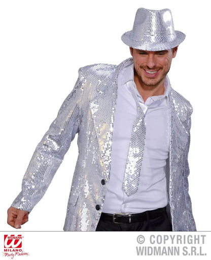 Cravatta in PAILLETTES ARGENTO - tuttocostumi.it