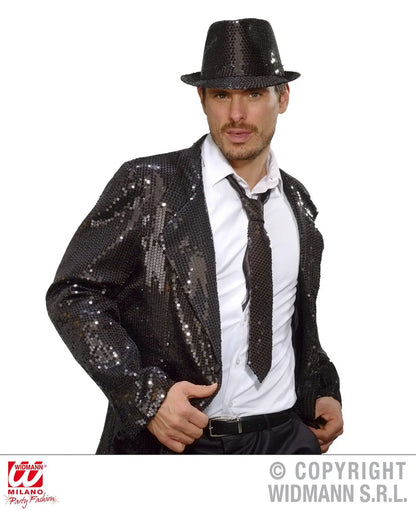 Cravatta in PAILLETTES NERA - tuttocostumi.it