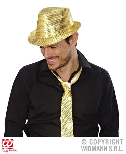 Cappello FEDORA IN PAILLETTES ORO - tuttocostumi.it