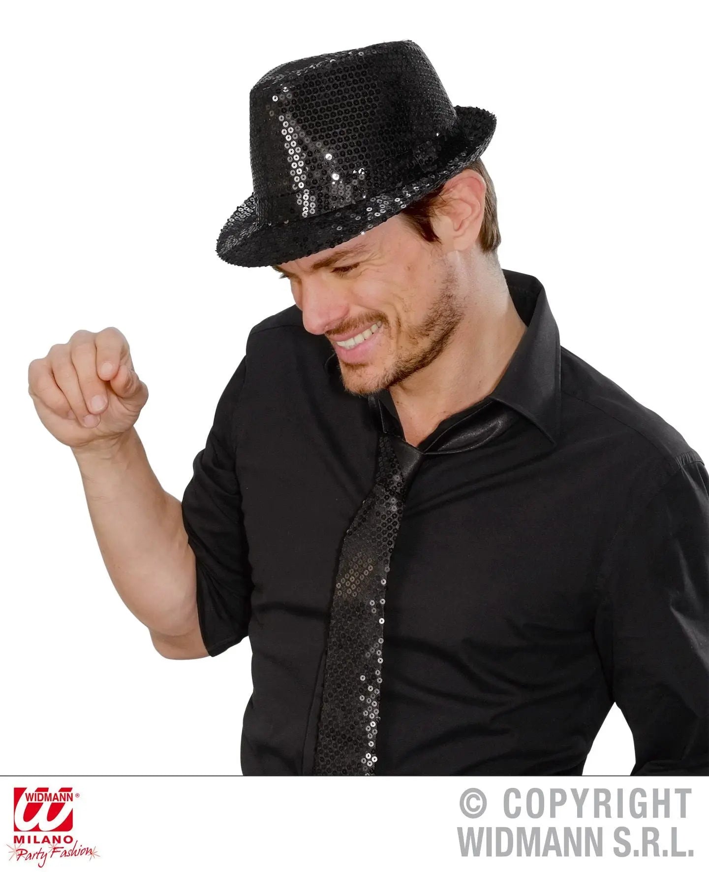 Cappello FEDORA IN PAILLETTES NERO - tuttocostumi.it