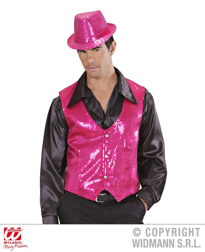 Cappello FEDORA IN PAILLETTES PINK - tuttocostumi.it
