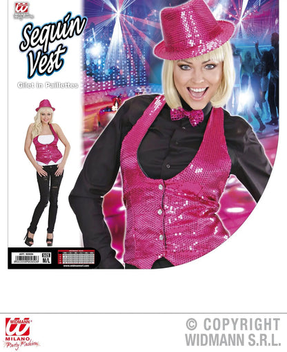 GILET IN PAILLETTES PINK  donna - tuttocostumi.it