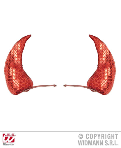 MOLLETTA capelli CORNA rosse in paillettes - tuttocostumi.it