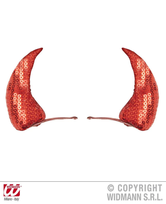 MOLLETTA capelli CORNA rosse in paillettes - tuttocostumi.it