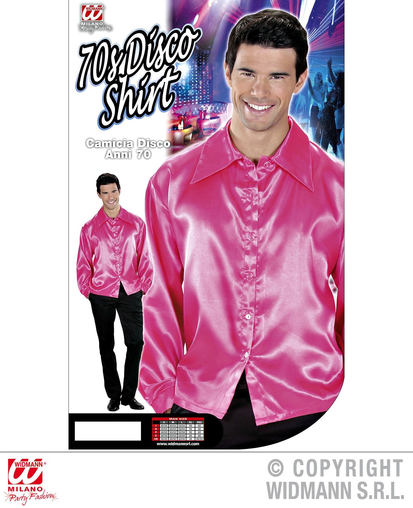 Camicia DISCO ANNI 70 rosa di Widmann - tuttocostumi.it