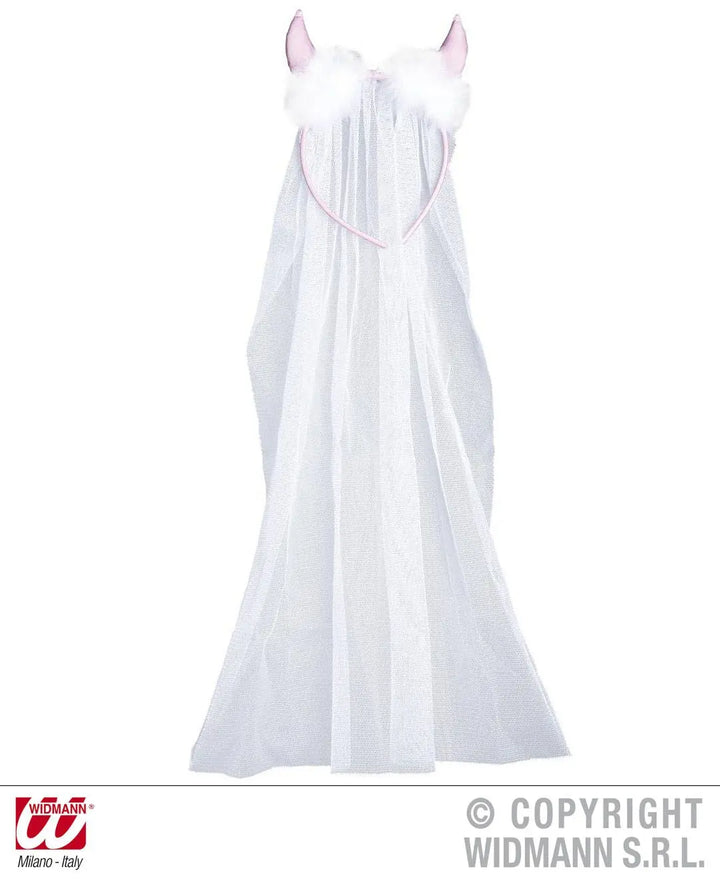 Velo sposa con corna diavolo rosa - tuttocostumi.it
