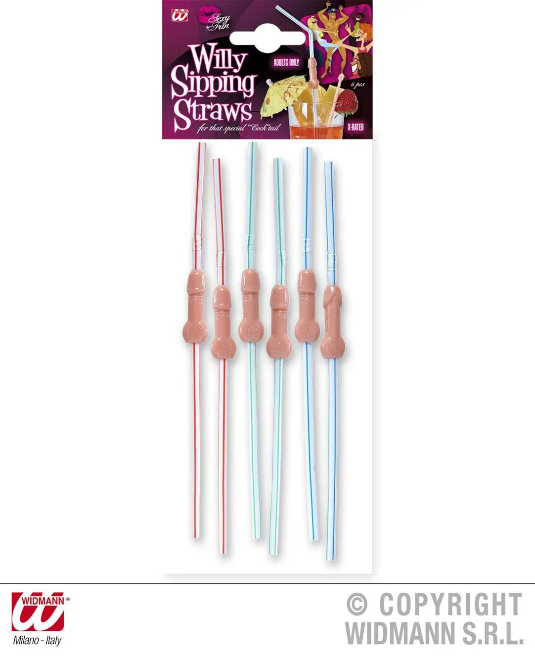 Cannucce a righe CON WILLY set da 6 - tuttocostumi.it
