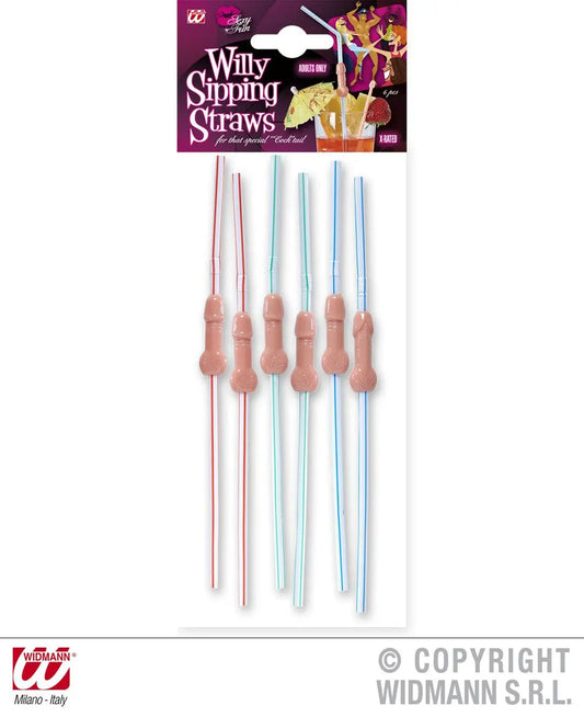 Cannucce a righe CON WILLY set da 6 - tuttocostumi.it