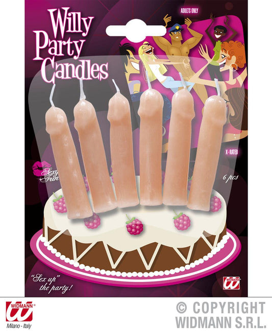 Set da 6 candele PARTY WILLY di Widmann - tuttocostumi.it