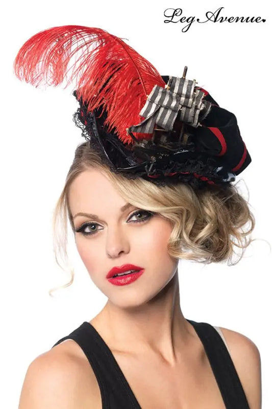 Cappello pirata con nave e piuma - tuttocostumi.it