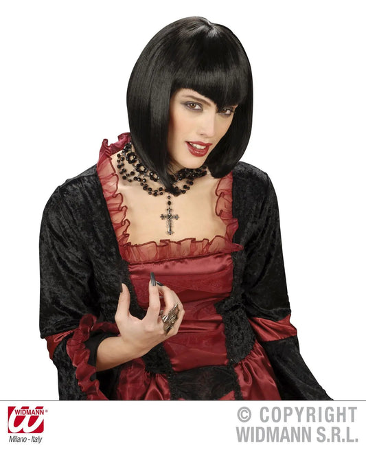 Parrucca GOTHIC VAMP Nera di Widmann - tuttocostumi.it